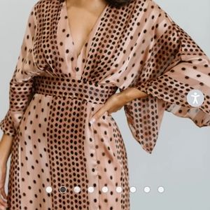 Blair Salmon Dotted Kimomo Maxi Dress